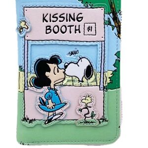 Loungefly Peanuts Kissing Booth Wallet - Light Blue, Pastel Pink & Mint Green